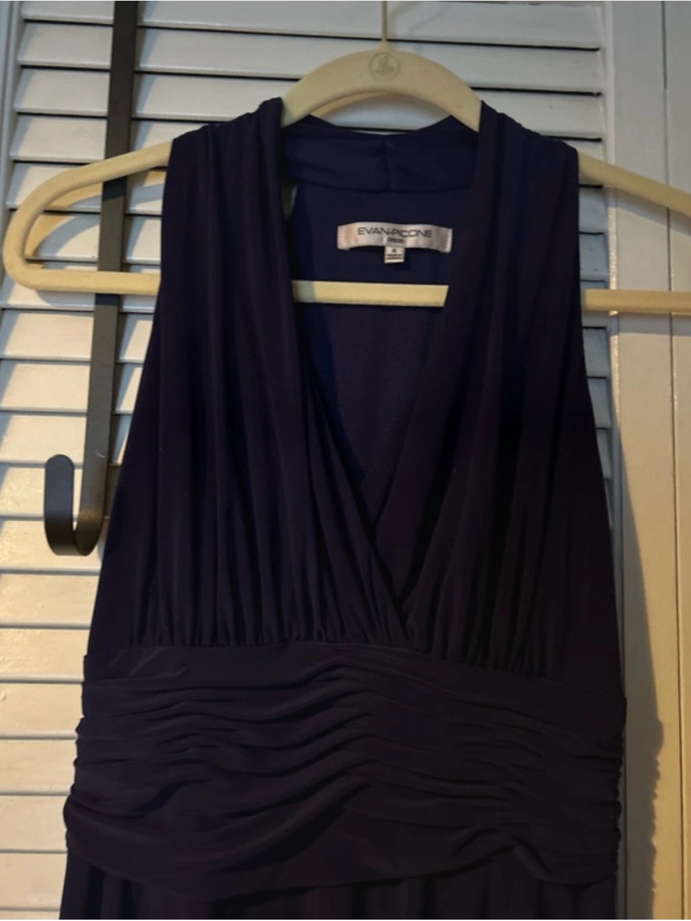 Evan Picone Plum Sleeveless V-Neck Dress